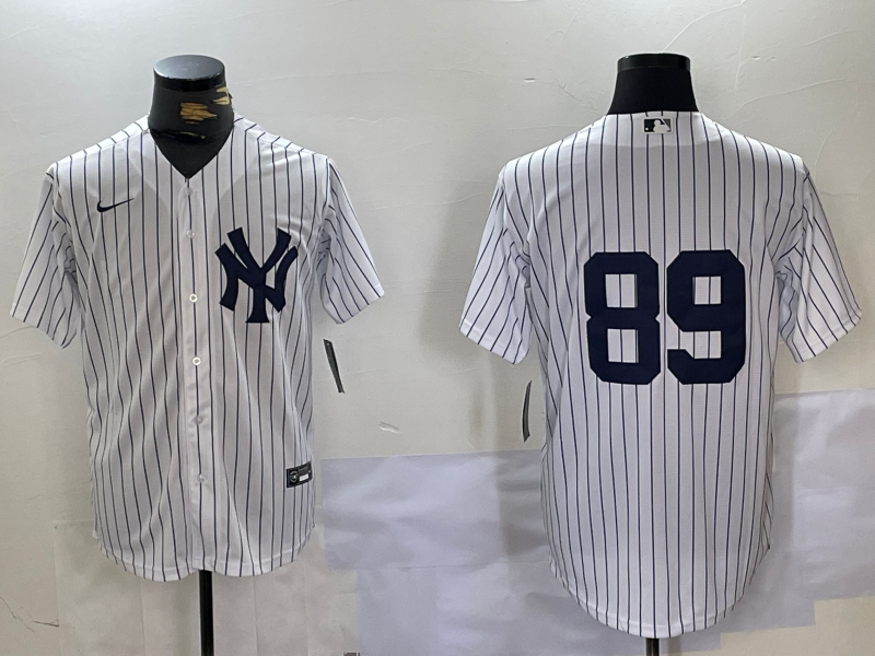 Men's New York Yankees Jasson Dominguez #89 White Player jersey