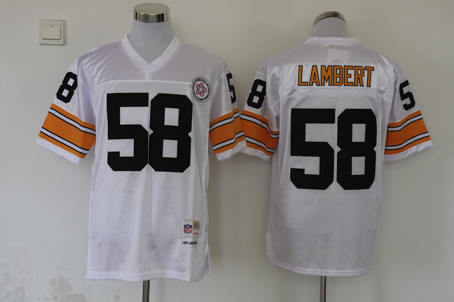 Men's Pittsburgh Steelers Jack Lambert Mitchell & Ness White Legacy Replica jersey