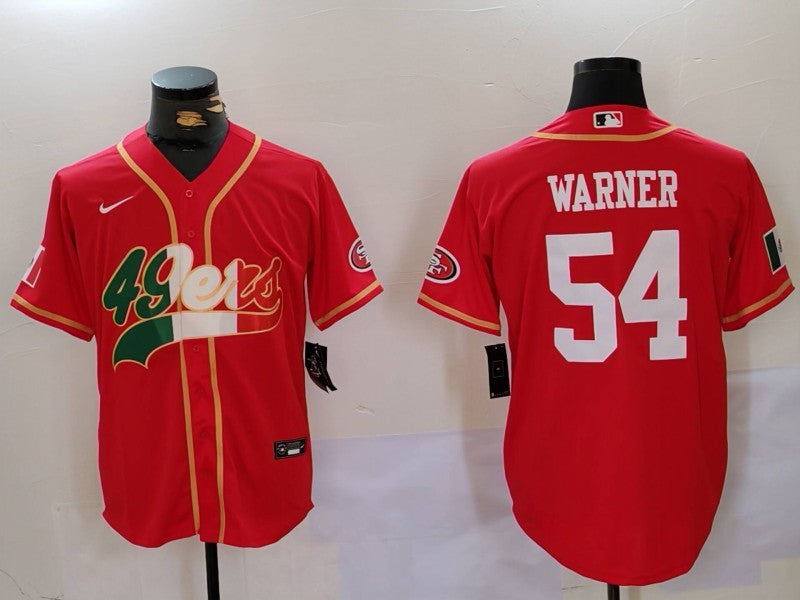 Men's San Francisco 49ers Fred Warner #54 Scarlet Game jersey