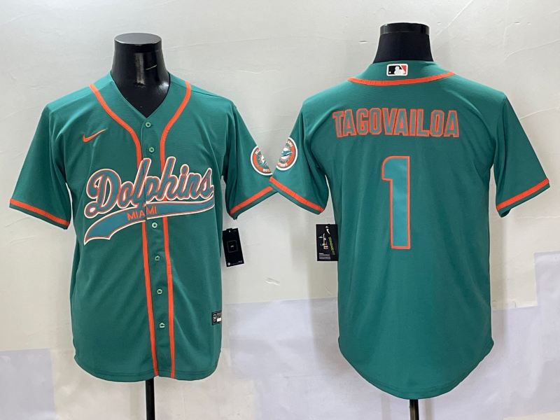 Men's Miami Dolphins Tua Tagovailoa #1 Aqua Game Jersey
