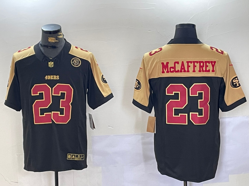 Men's San Francisco 49ers Christian McCaffrey #23 Black Retired Team Player Game jersey