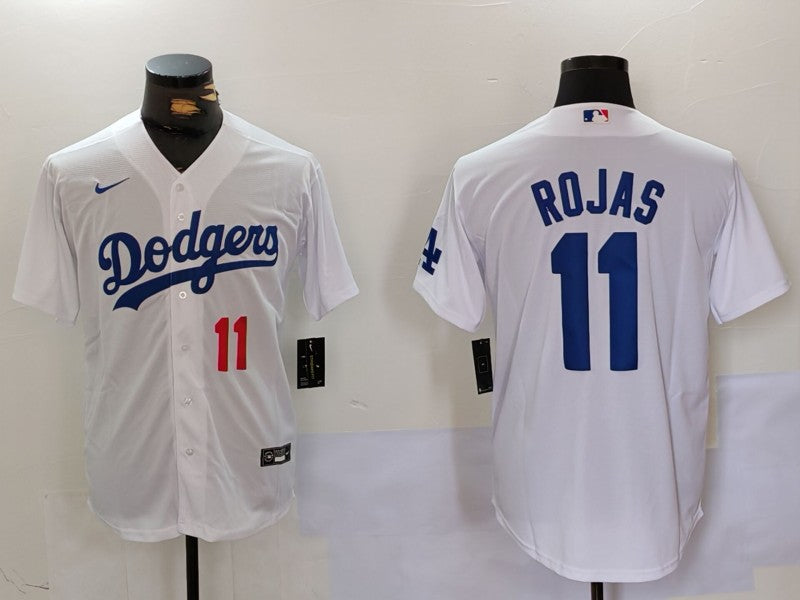 Men's Los Angeles Dodgers Miguel Rojas #11 White Home Replica Player jersey
