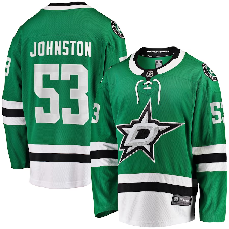 Men's Dallas Stars Wyatt Johnston #53 Kelly Green Home Breakaway Player jersey