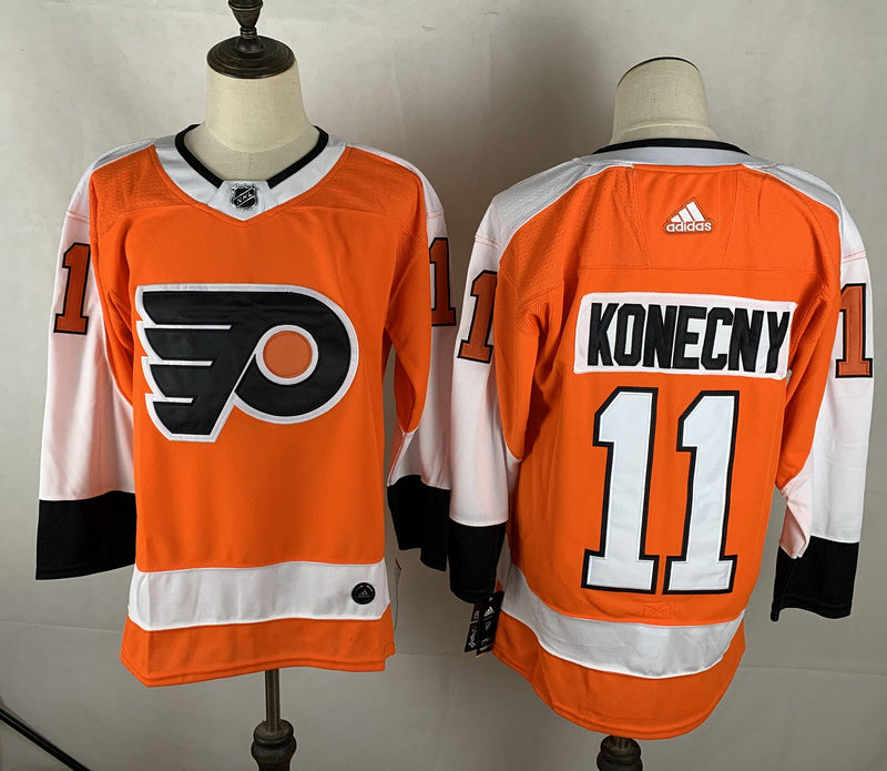 Men's Philadelphia Flyers Travis Konecny #11 Orange Player jersey