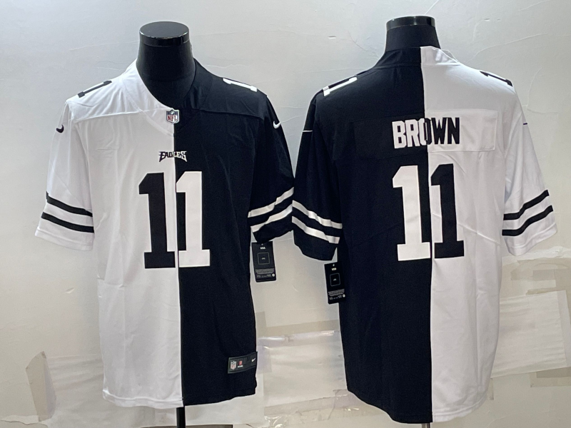Men's Philadelphia Eagles A.J. Brown #11 Black/White Game jersey
