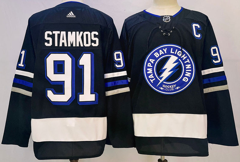 Men's Tampa Bay Lightning Steven Stamkos #91 Blue Game jersey
