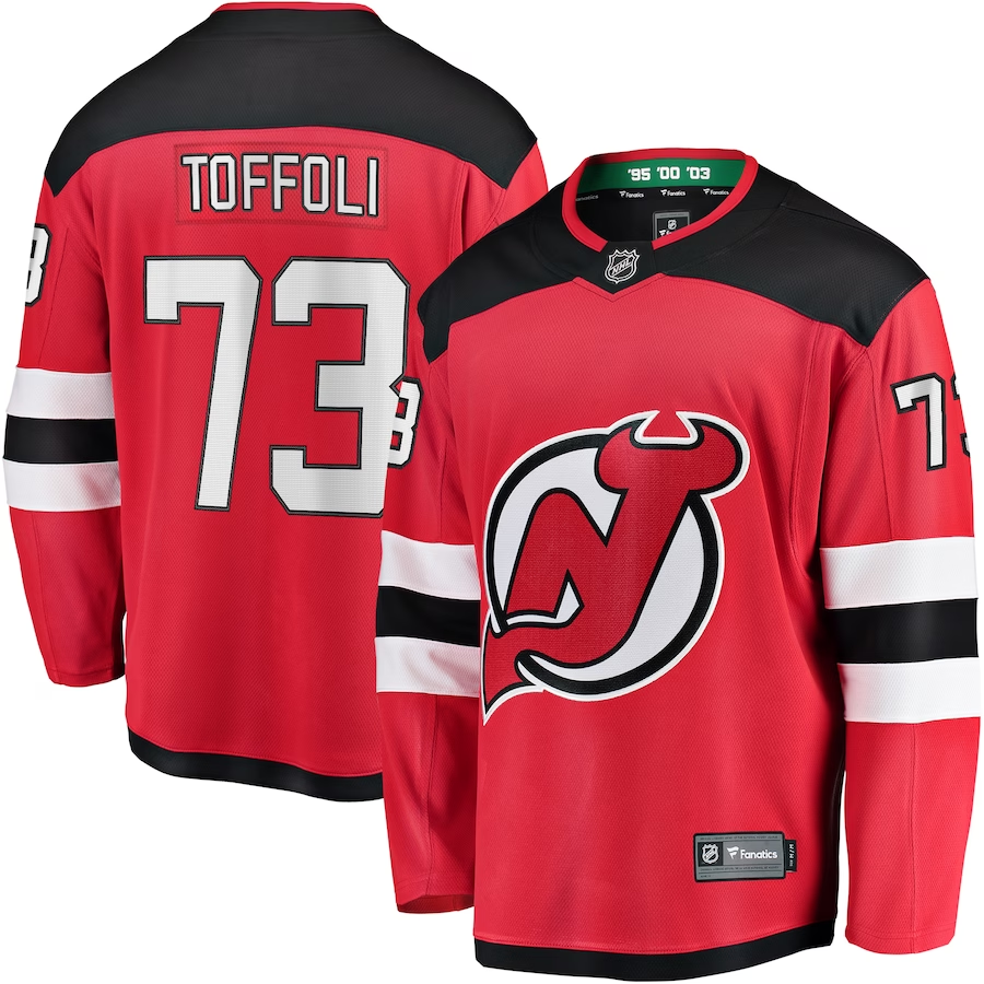 Men's New jersey Devils Tyler Toffoli #73 Red Player Game jersey