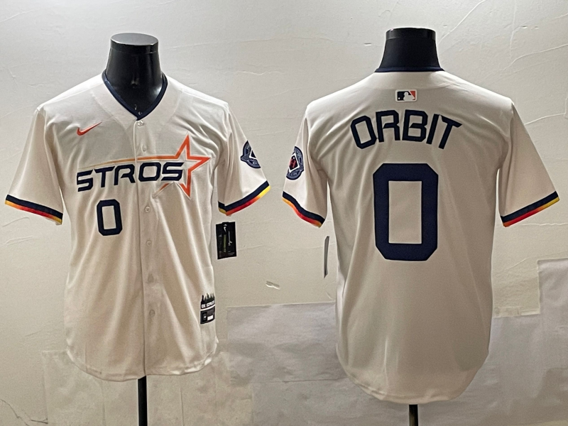 Men's Houston Astros Orbit #0 Cream 2025 City Connect Limited Player jersey