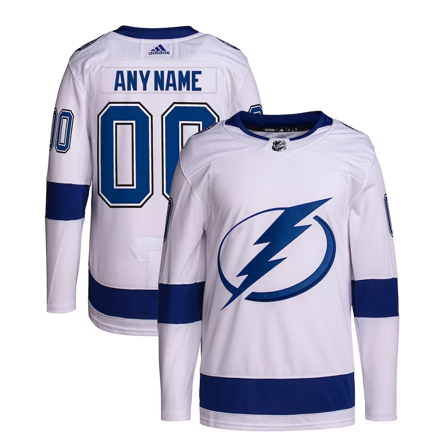 Men's Tampa Bay Lightning White Away Custom Primegreen Authentic Pro jersey