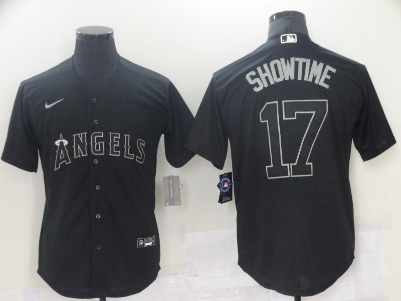 Men's Los Angeles Angels Shohei Ohtani #17 Black Game Player jersey