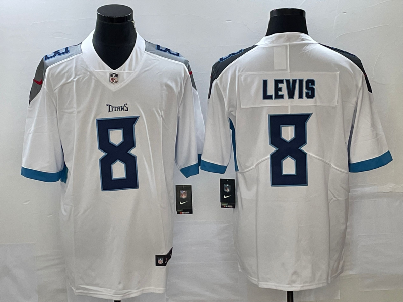 Men's Tennessee Titans Will Levis #8 White Game jersey