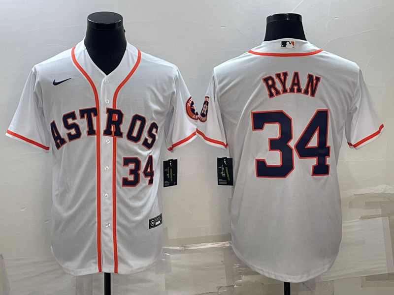 Men's Houston Astros Nolan Ryan #34 White Replica Player jersey