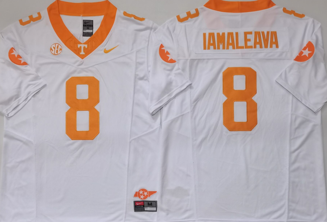 Men's Tennessee Volunteers Nico Iamaleava #8 White Game Jersey