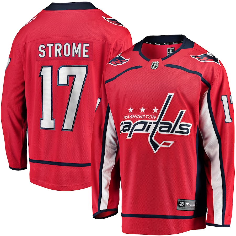 Men's Washington Capitals Dylan Strome #17 Red Home Breakaway Player jersey