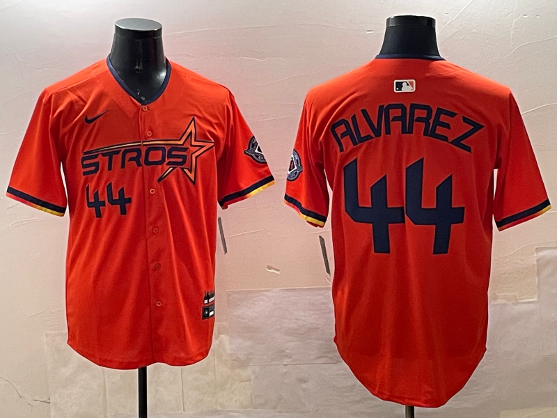Men's Houston Astros Yordan Alvarez #44 Orange 2025 City Connect Limited Player jersey