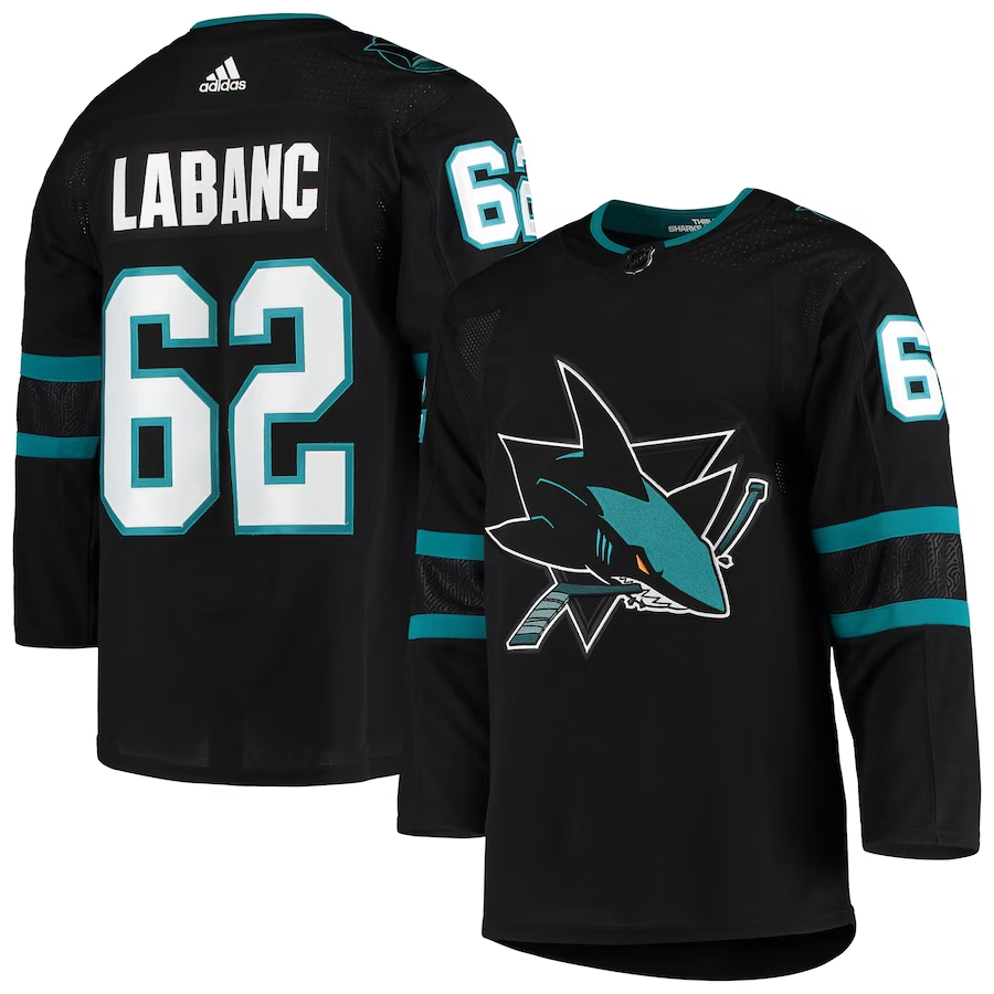 Men's San Jose Sharks Kevin Labanc #62 Black Alternate Authentic jersey