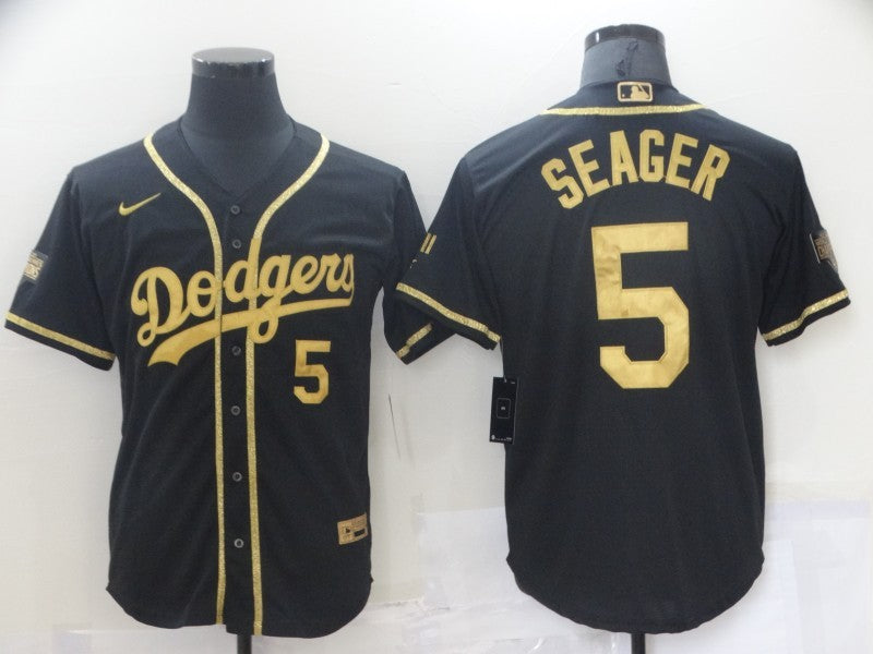 Men's Los Angeles Dodgers Corey Seager #5 Black Replica Player jersey