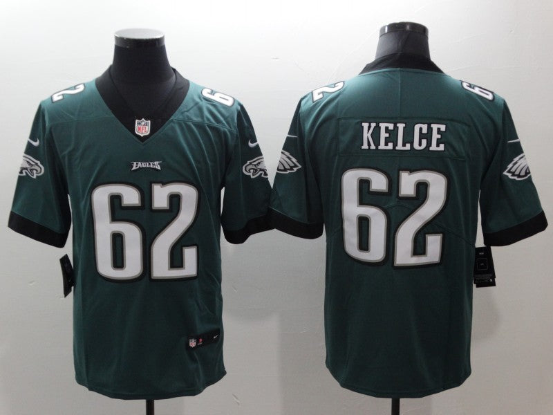 Men's Philadelphia Eagles Jason Kelce #62 Midnight Green Game jersey