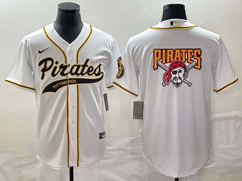 Men's Pittsburgh Pirates White Replica Team jersey Joint Edition
