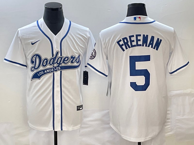 Men's Los Angeles Dodgers Freddie Freeman #5 White Player jersey Joint Edition