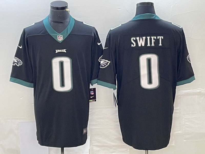 Men's Philadelphia Eagles D'Andre Swift #0 Black Game Player jersey