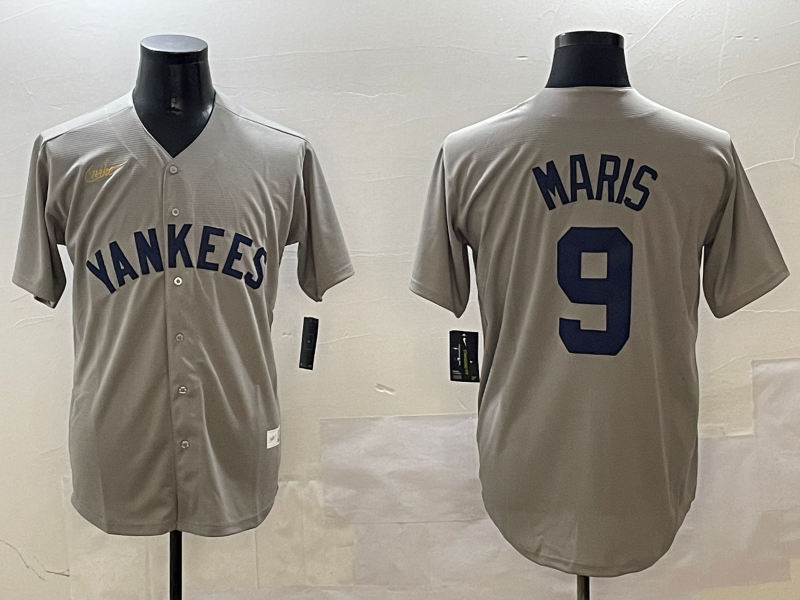 Men's New York Yankees Roger Maris #9 Gray Game Player jersey