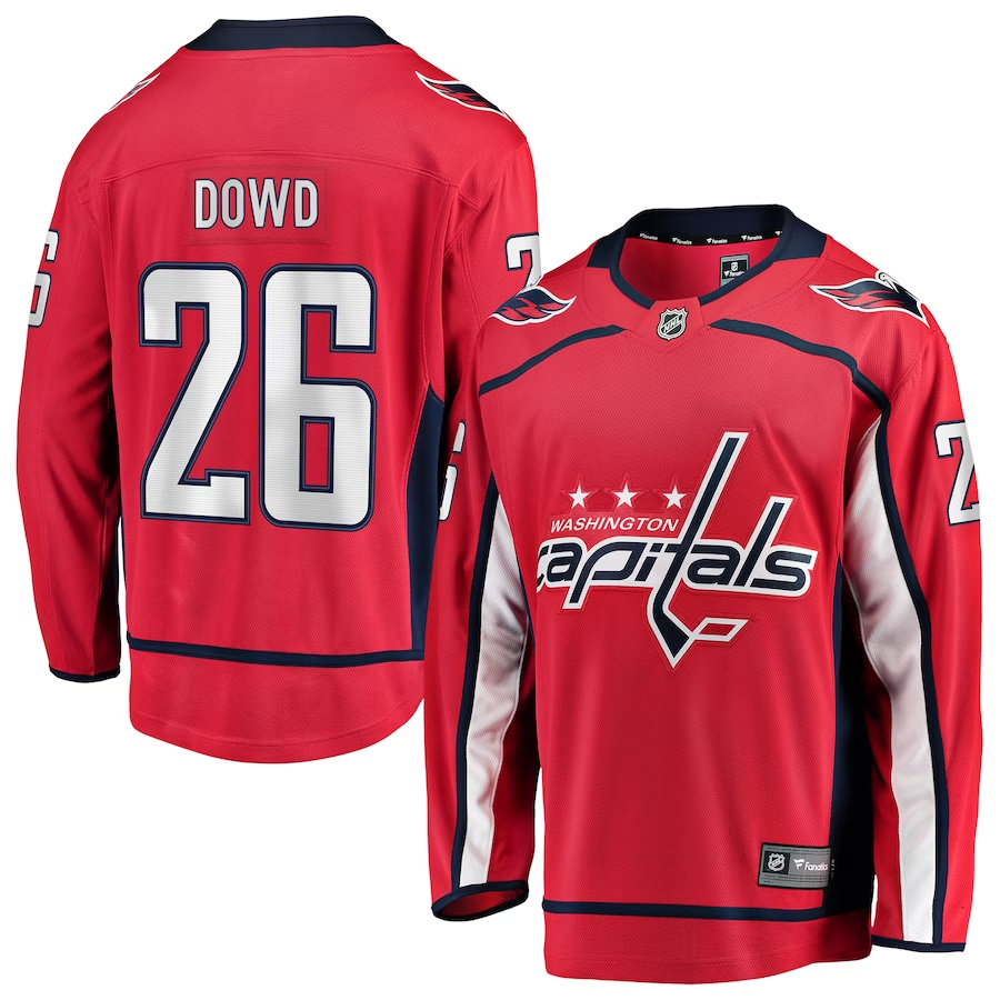 Men's Washington Capitals Nic Dowd #26 Red Home Breakaway Player jersey