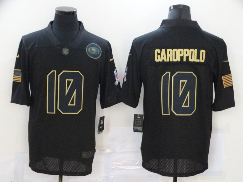 Men's San Francisco 49ers #10 Jimmy Garoppolo Black Player Game jersey