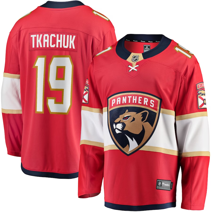 Men's Florida Panthers Matthew Tkachuk #19 Red Home Breakaway Player jersey