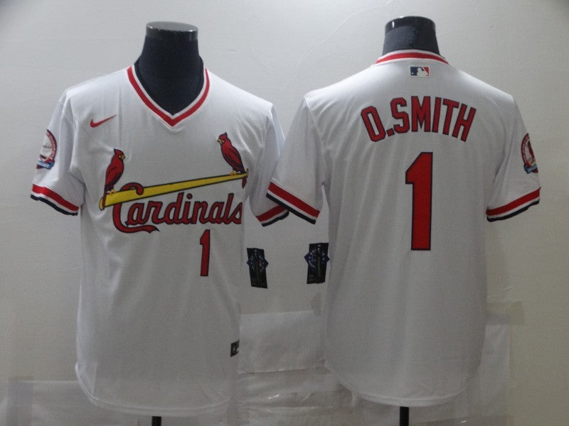 Men's St. Louis Cardinals Ozzie Smith #1 White Authentic Game jersey