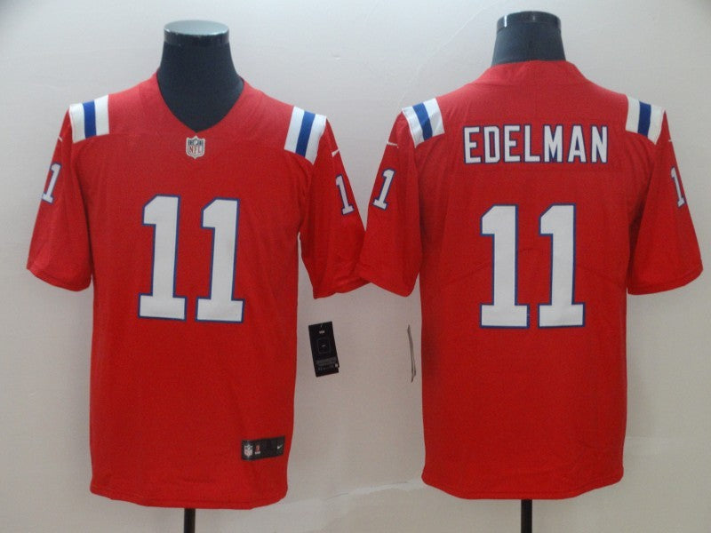 Men's New England Patriots Julian Edelman #11 Red Game jersey