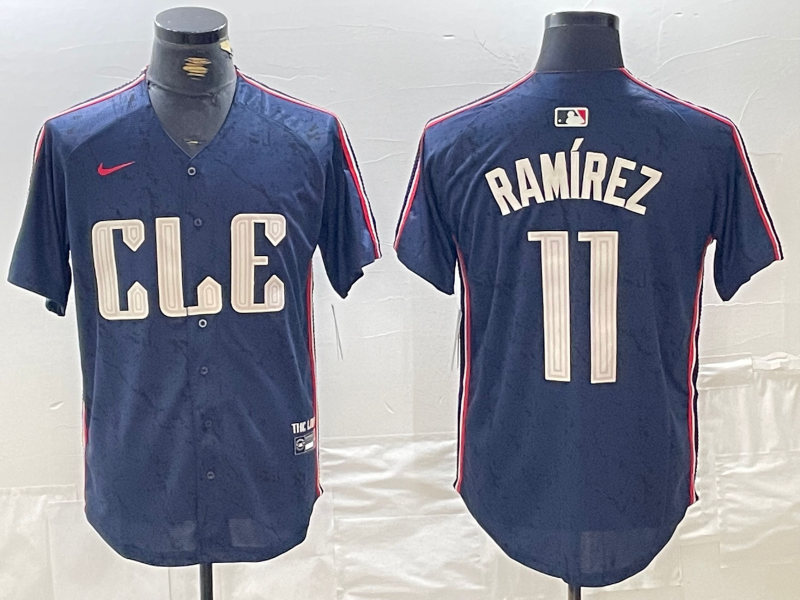 Men's Cleveland Guardians Jose Ramirez #11 Navy 2024 City Connect Limited jersey