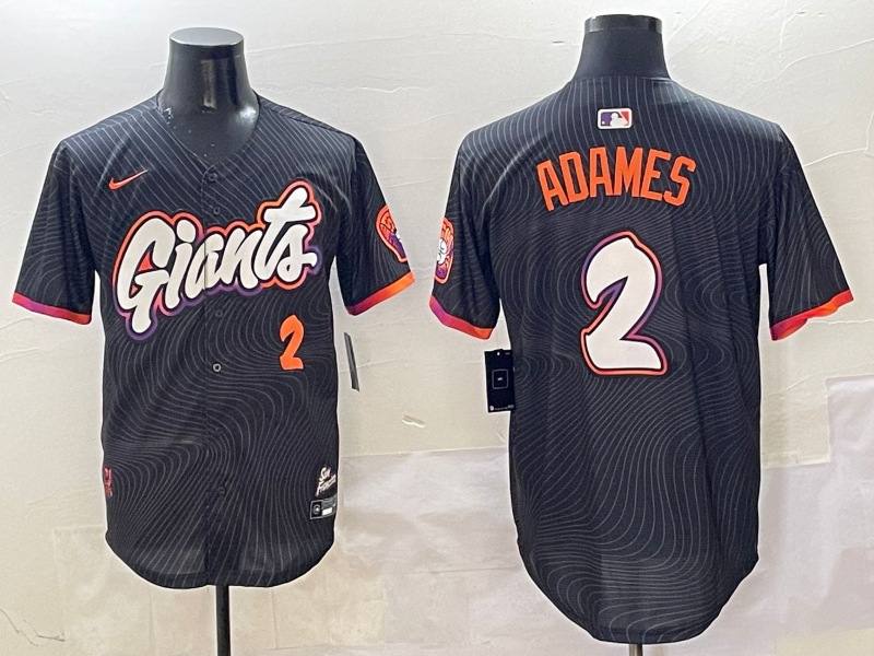 Men's San Francisco Giants Willy Adames #2 Black 2025 City Connect Limited Player jersey