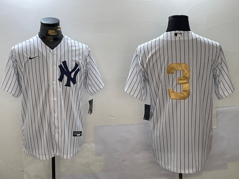 Men's New York Yankees Babe Ruth #3 White Game jersey