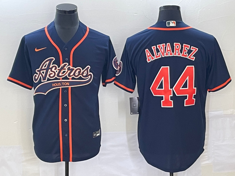 Men's Houston Astros Yordan Alvarez #44 Navy Replica jersey Joint Edition