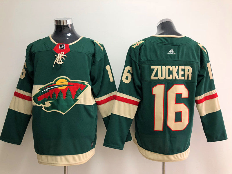 Men's Minnesota Wild Jason Zucker #16 Green Home Breakaway Player jersey