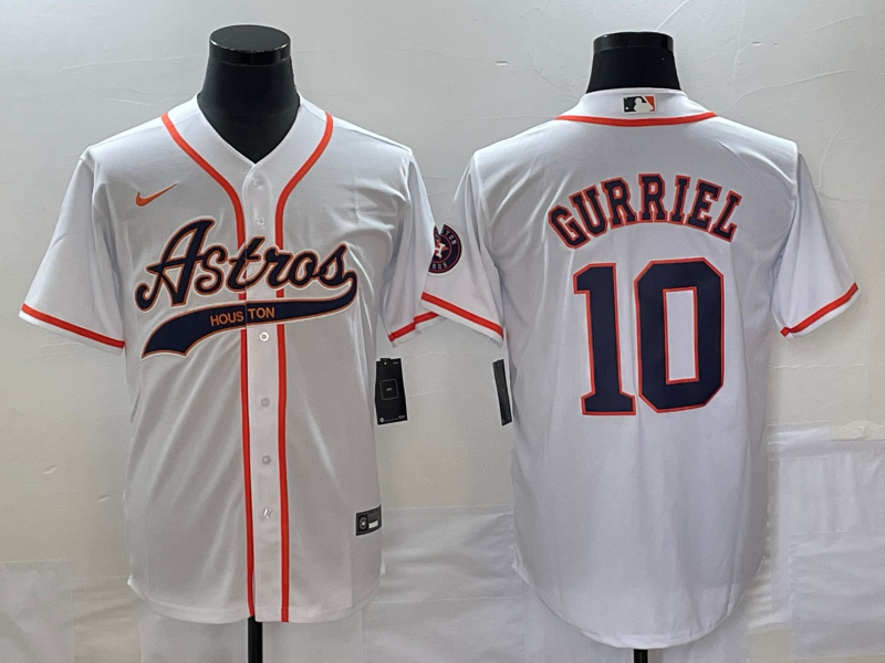Men's Houston Astros Yuli Gurriel #10 White Replica jersey Joint Edition