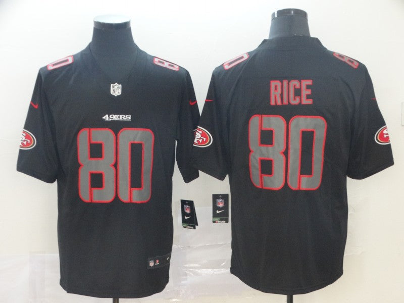 Men's San Francisco 49ers Jerry Rice #80 Black Team Game jersey