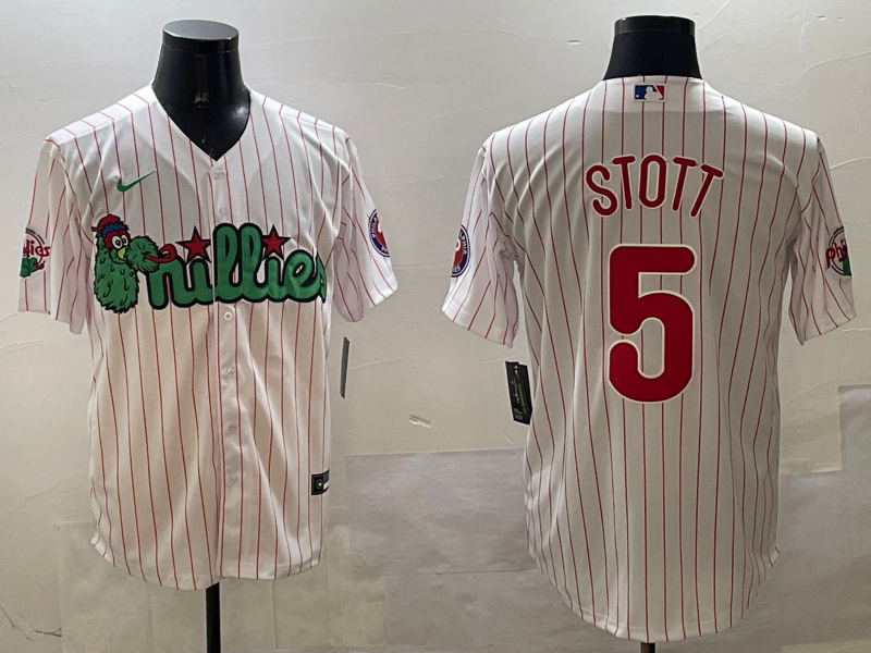 Men's Philadelphia Phillies Bryson Stott #5 White Replica Team jersey