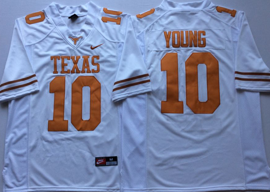 Men's Texas Longhorns Vince Young #10 White Replica Team Jersey
