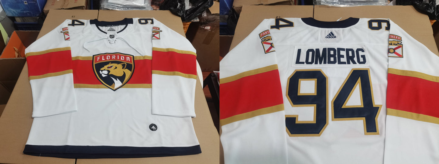 Men's Florida Panthers Ryan Lomberg #94 White Game jersey