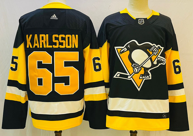 Men's Pittsburgh Penguins Erik Karlsson #65 Black Replica Player jersey
