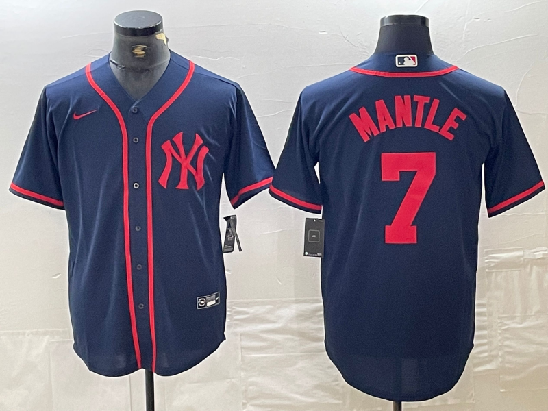 Men's New York Yankees Mickey Mantle #7 Navy Limited Game jersey