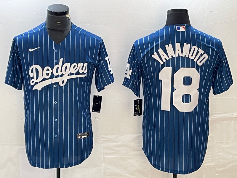 Men's Los Angeles Dodgers Yoshinobu Yamamoto #18 Blue Replica Player jersey