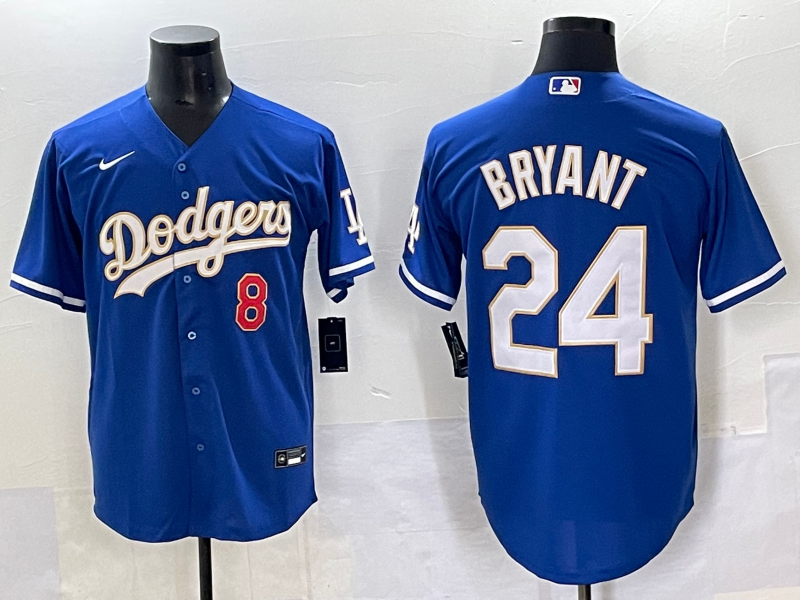 Men's Los Angeles Dodgers Kobe Bryant #8-24 Royal Replica Player Jersey