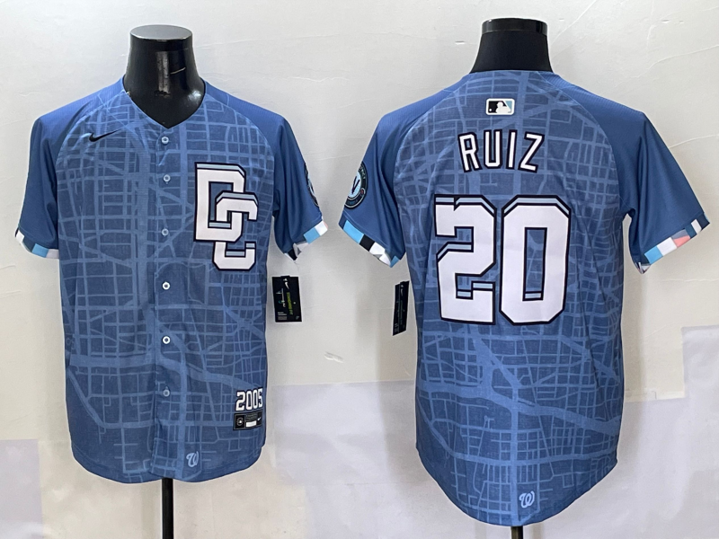 Men's Washington Nationals Keibert Ruiz #20 Blue 2025 City Connect Limited Player jersey