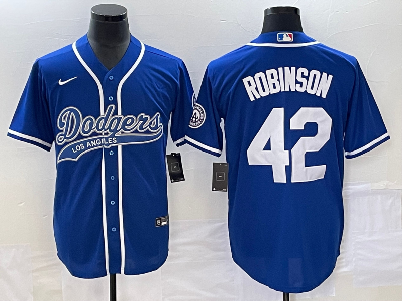 Men's Los Angeles Dodgers Jackie Robinson #42 Royal Player jersey Joint Edition