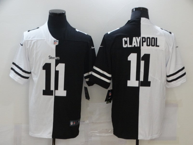 Men's Pittsburgh Steelers Chase Claypool #11 Black/White Game jersey