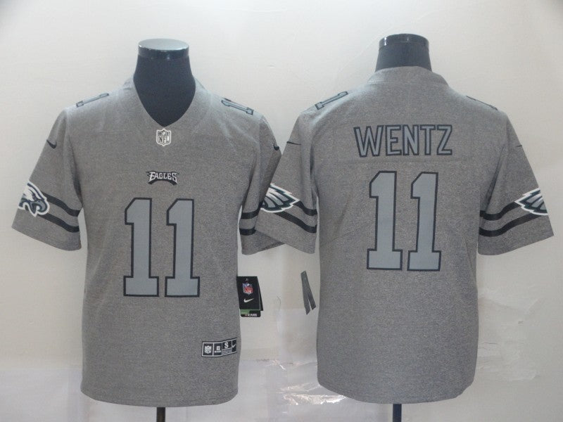 Men's Philadelphia Eagles Carson Wentz #11 Gray Team Game jersey