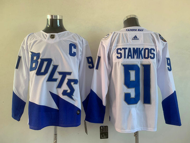 Men's Tampa Bay Lightning Steven Stamkos #91 White Home Breakaway Player jersey